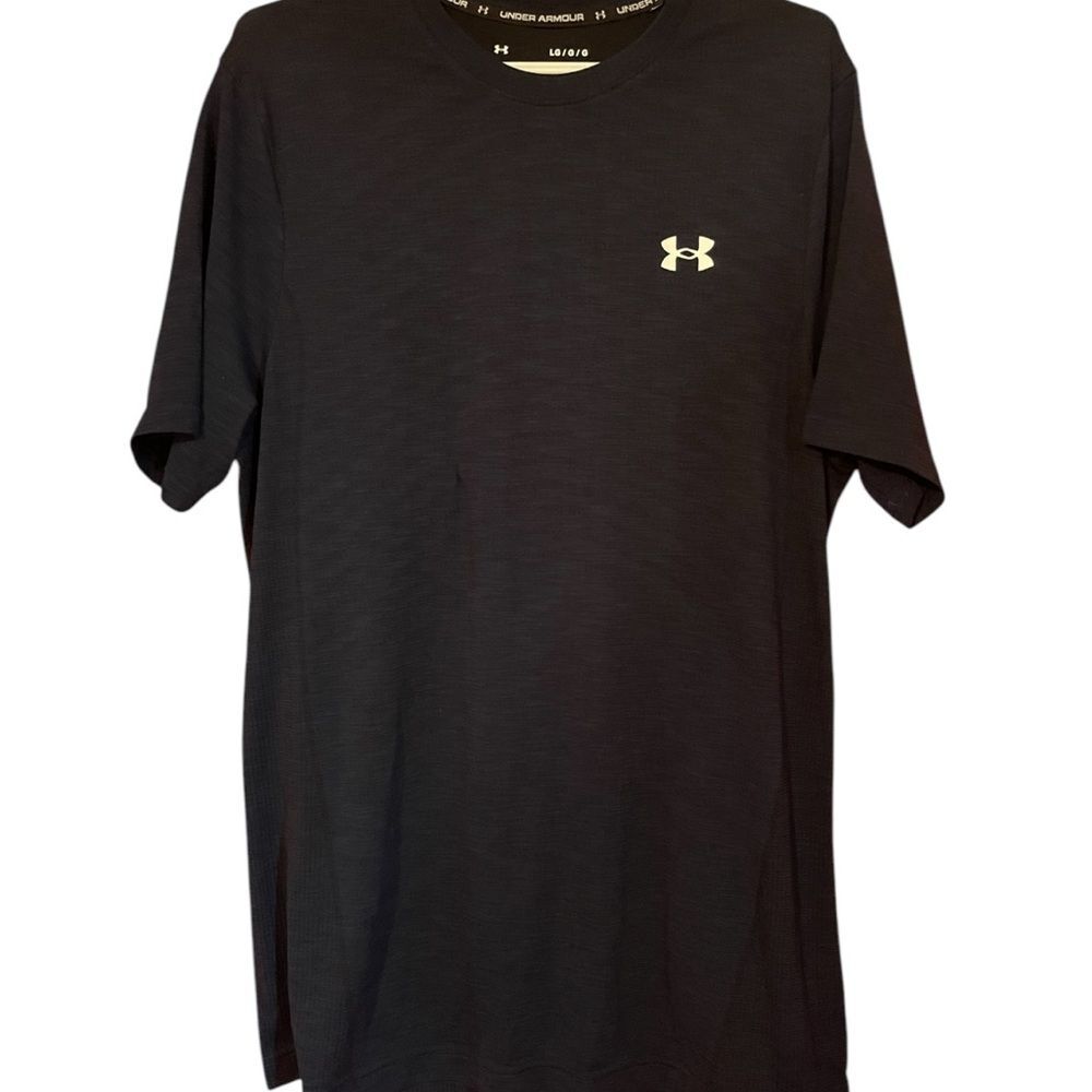 Under Armour Men’s T-Shirt Size L Black Short Sleeve Athletic Workout Charged - Picture 1 of 8